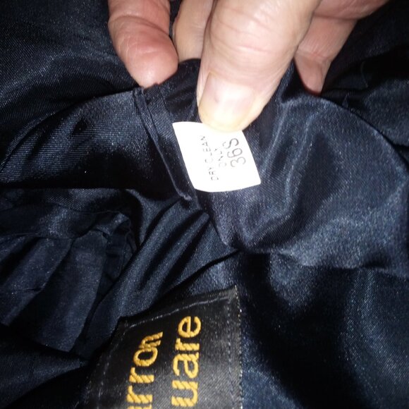 Barron Square Charcoal Wool Double Breasted Suit Jacket 36 Short Acetate Lining - Picture 4 of 4